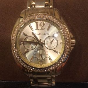 Michael Kors gold watch w/ diamonds (used)